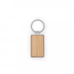 GASTON RECTANGULAR. Pravougaoni privezak za ključeve od gvožđa, cinka i bambusa - Natural