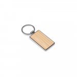GASTON RECTANGULAR. Pravougaoni privezak za ključeve od gvožđa, cinka i bambusa - Natural