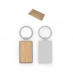 GASTON RECTANGULAR. Pravougaoni privezak za ključeve od gvožđa, cinka i bambusa