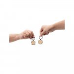 GASTON ROUND. Okrugli privezak za ključeve od gvožđa, cinka i bambusa - Natural