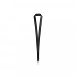 LEEDS. Polyesterist&auml; valmistettu kaulanauha turvalukolla - Musta