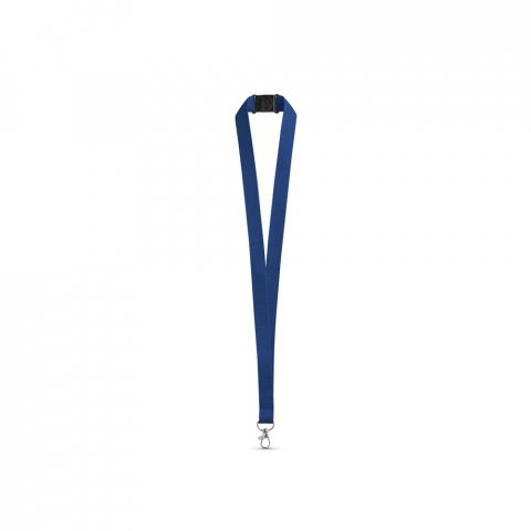 LEEDS. Polyesterist&auml; valmistettu kaulanauha turvalukolla - Sininen