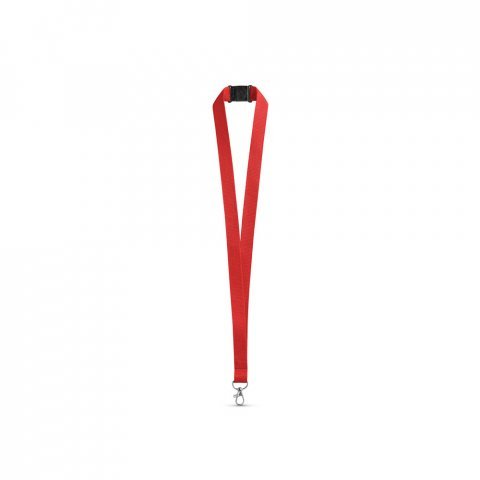 LEEDS. Polyesterist&auml; valmistettu kaulanauha turvalukolla - Punainen