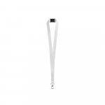 LEEDS. Polyesterist&auml; valmistettu kaulanauha turvalukolla - Valkoinen