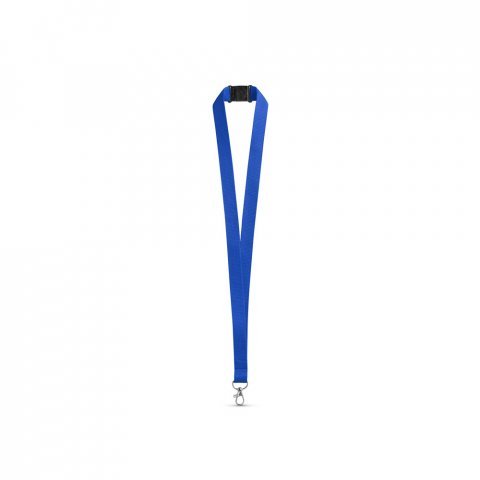 LEEDS. Polyesterist&auml; valmistettu kaulanauha turvalukolla - Syv&auml;nsininen