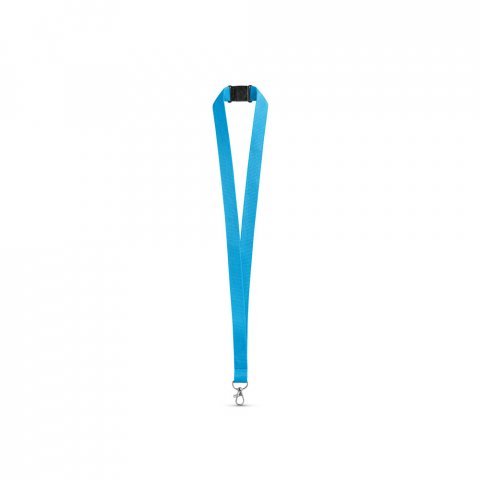 LEEDS. Polyesterist&auml; valmistettu kaulanauha turvalukolla - Vaaleansininen