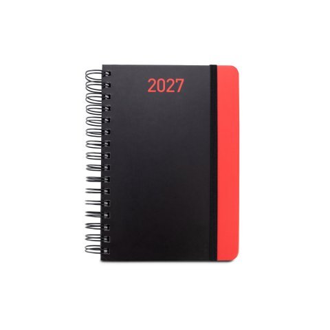 BRECHT A5. Agenda A5 em papel 100% reciclado e acabamento mate - Vermelho