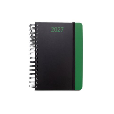 BRECHT A5. Agenda A5 em papel 100% reciclado e acabamento mate - Verde