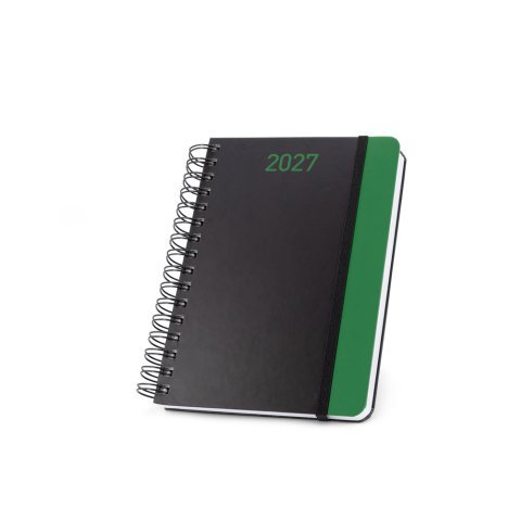 BRECHT A5. Agenda A5 em papel 100% reciclado e acabamento mate - Verde