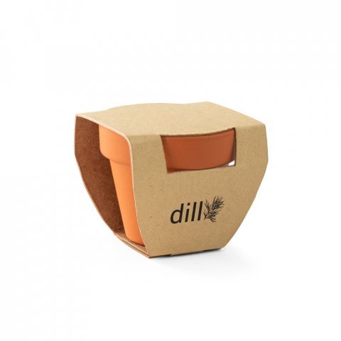 ANETHUM. Gliniana doniczka z nasionami koperku - Naturalny