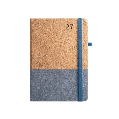 QUENTAL A5. Agenda de corcho y lino - Azul