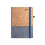 QUENTAL A5. Agenda de corcho y lino - Azul