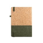 QUENTAL A5. Agenda de corcho y lino - Verde oscuro