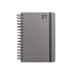 SIMMEL A5. Agenda A5, con anillas, de cuero (58% reciclado) - Negro