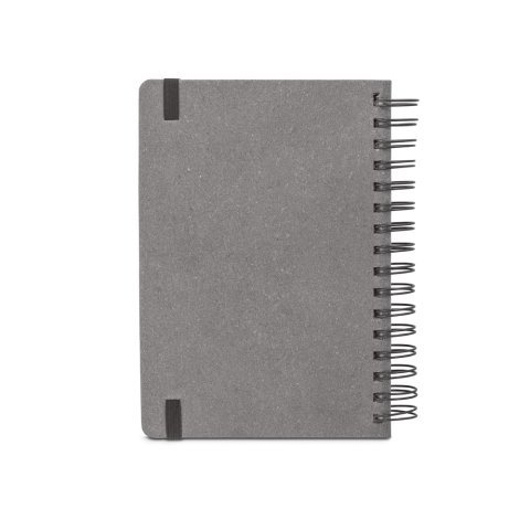 SIMMEL A5. Agenda A5, con anillas, de cuero (58% reciclado) - Negro