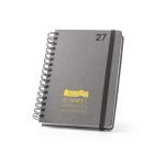 SIMMEL A5. Agenda A5, con anillas, de cuero (58% reciclado) - Negro