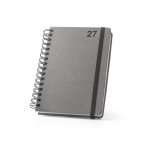 SIMMEL A5. Agenda A5, con anillas, de cuero (58% reciclado) - Negro