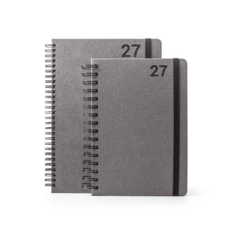 SIMMEL A5. Agenda A5, con anillas, de cuero (58% reciclado)