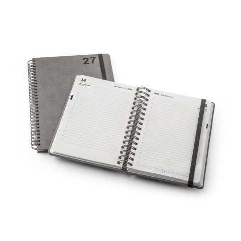 SIMMEL A5. Agenda A5, con anillas, de cuero (58% reciclado)