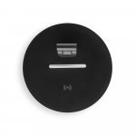 GERST. Support de casque en ABS avec chargeur sans fil int&eacute;gr&eacute; - Noir