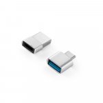 MINSKY. Set di 2 adattatori USB-A / USB-C in alluminio - Cromato satinato