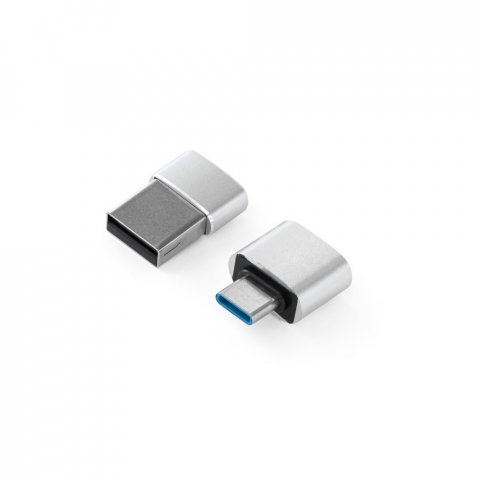 MINSKY. Set di 2 adattatori USB-A / USB-C in alluminio - Cromato satinato