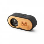 TILLY. B&aelig;rbar 3W-h&oslash;jttaler med 5 timers batterilevetid p&aring; bambus og genanvendt ABS (100 % rABS) - Sort