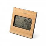 BROMLEY. Esta&ccedil;&atilde;o meteorol&oacute;gica de secret&aacute;ria com ecr&atilde; LCD em ABS e bambu - Preto