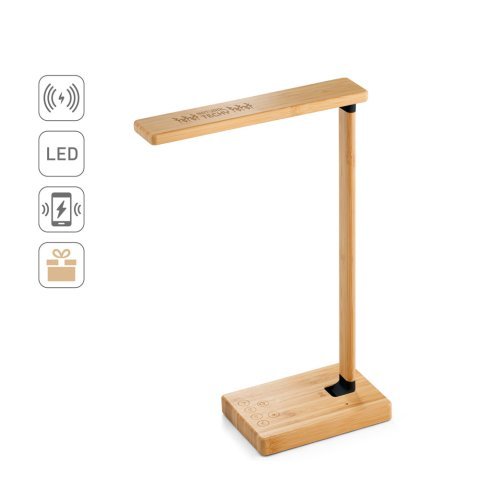MOREY. Skladacia stolov&aacute; lampa s 15W superr&yacute;chlou bezdr&ocirc;tovou nab&iacute;jačkou z bambusu