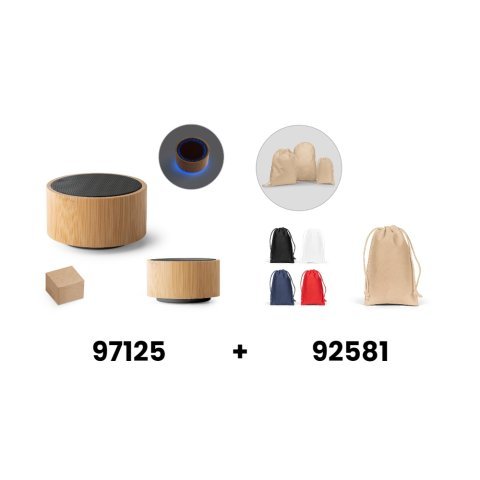 ARBER. Lautsprecher 3W mit 4 Stunden Akkulaufzeit aus Recyceltes ABS (100% rABS) und Bambus