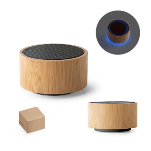 ARBER. Portable 3W speaker with 4h battery life in bamboo and recycled ABS (100% rABS)