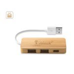 MOSER. HUB s 2 portami USB-A a 1 portom USB-C z bambusu