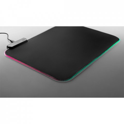 THORNE MOUSEPAD RGB. Gaming muismat met RGB LED verlichting in polyester - Zwart
