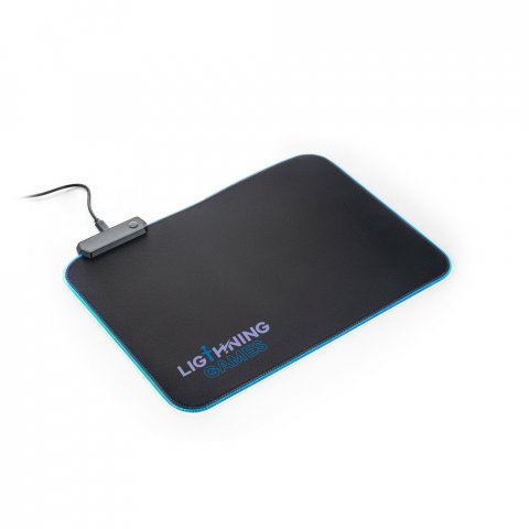THORNE MOUSEPAD RGB. Gaming muismat met RGB LED verlichting in polyester - Zwart