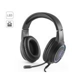 Thorne Headset RGB. ABS gamer fejhallgat&oacute; k&aacute;bellel, mikrofonnal &eacute;s RGB LED f&eacute;nyekkel