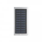 CLERK. Power bank da 8.000 mAh con pannello solare in alluminio 100% riciclato - Cromato satinato