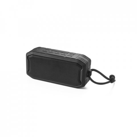 SHEERAN. Portable 10W speaker with IPX7 and 9h battery life on 100% recycled ABS - Black