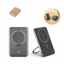 WARSHEL 5. Magnetni bežični punjač od 5.000 mAh sa superbrzim bežičnim punjačem od 15W u recikliranom ABS-u (100% rABS) sa stalkom