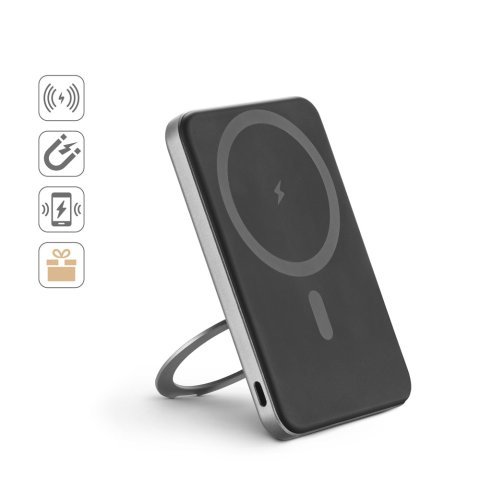 WARSHEL 5. Magnetni bežični punjač od 5.000 mAh sa superbrzim bežičnim punjačem od 15W u recikliranom ABS-u (100% rABS) sa stalkom