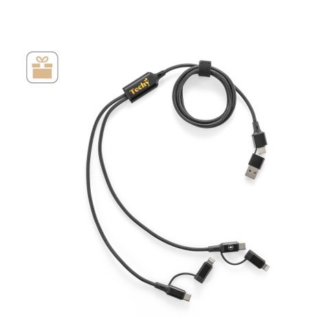 BERTOZZI. Super brzi 6-u-1 USB kabl napravljen od recikliranog aluminijuma (20%) i recikliranog PET-a (4%)