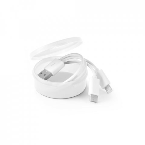 EMMY. 3 in 1 USB cable in ABS and PVC - White