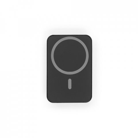 AMPERE 5. Power bank magnetico da 5.000 mAh con caricatore wireless superveloce da 15W in  ABS riciclato (100% rABS) - Nero