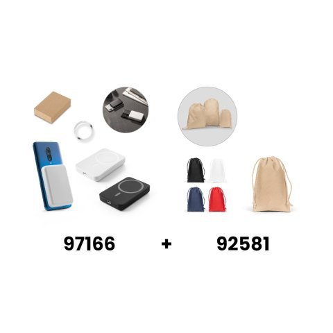 AMPERE 5. Power bank magnetico da 5.000 mAh con caricatore wireless superveloce da 15W in  ABS riciclato (100% rABS)