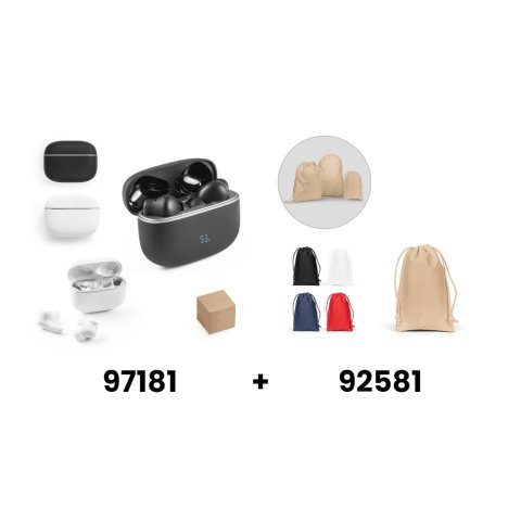 CAUBY. Auriculares sem fios com ANC e 10h de autonomia em ABS reciclado (100% rABS)