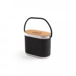 GUETTA. 5W draagbare luidspreker met supersnelle 15W draadloos oplader en 2 uur batterijduur gemaakt van bamboe en gerecycled PET (100% rPET) - Donkergrijs