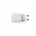 WEGENER. Nap&aacute;jac&iacute; adapt&eacute;r s USB-A portom 18W a USB-C 20W v recyklovan&eacute;ho ABS-a (100% rABS) - Biela