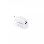 WEGENER. Nap&aacute;jac&iacute; adapt&eacute;r s USB-A portom 18W a USB-C 20W v recyklovan&eacute;ho ABS-a (100% rABS) - Biela