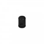 DIRAC. Adaptador para mechero con puerto USB-A de 18 W y USB-C de 20 W en ABS reciclado (100 % rABS) - Negro