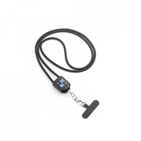 ZEWAIL. Cordon cu suport pentru smartphone inclus, cablu USB-C și diverse adaptoare din ABS reciclat și TPE reciclat - Negru