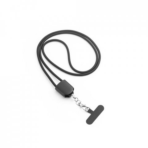 ZEWAIL. Cordon cu suport pentru smartphone inclus, cablu USB-C și diverse adaptoare din ABS reciclat și TPE reciclat - Negru